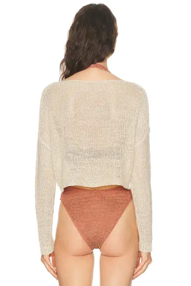 Enza Costa Linen Open Knit Bateau Sweater | Thumbnail 3 Enza Costa Linen Open Knit Bateau Sweater | Thumbnail 3