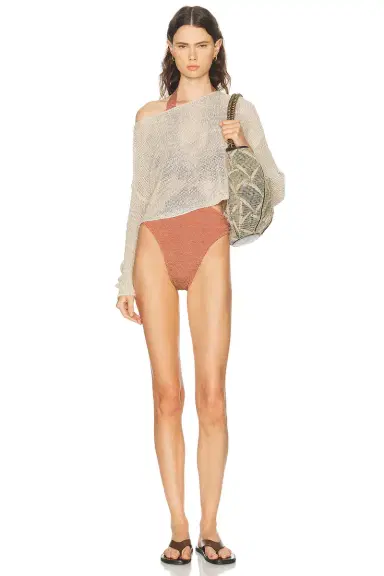 Enza Costa Linen Open Knit Bateau Sweater | Thumbnail 4 Enza Costa Linen Open Knit Bateau Sweater | Thumbnail 4