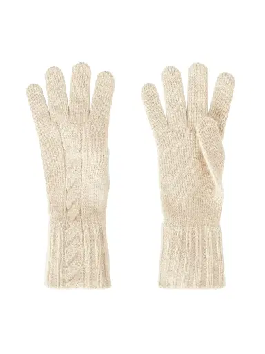Loro Piana Women's Guanto Napier Cashmere Gloves - Creamy Melange | Thumbnail 1 Loro Piana Women's Guanto Napier Cashmere Gloves - Creamy Melange | Thumbnail 1