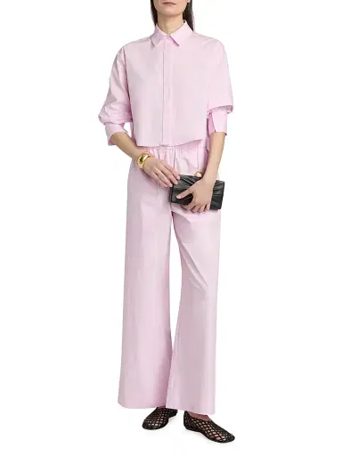 Simkhai Women's Renata Cropped Button-Up Shirt | Thumbnail 2 Simkhai Women's Renata Cropped Button-Up Shirt | Thumbnail 2