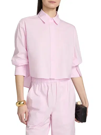 Simkhai Women's Renata Cropped Button-Up Shirt | Thumbnail 3 Simkhai Women's Renata Cropped Button-Up Shirt | Thumbnail 3