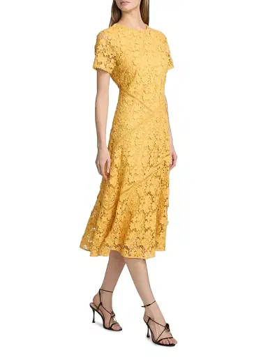 Elie Tahari Women's The Marci Lace Midi-Dress - Golden Hour | Thumbnail 2 Elie Tahari Women's The Marci Lace Midi-Dress - Golden Hour | Thumbnail 2
