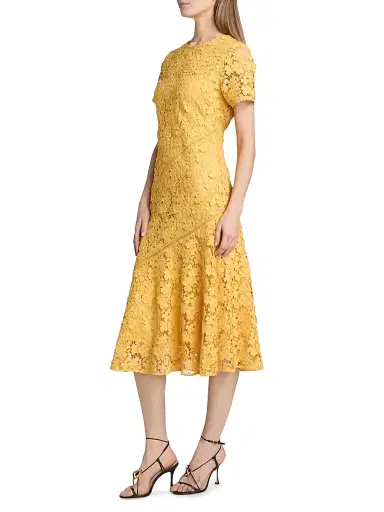 Elie Tahari Women's The Marci Lace Midi-Dress - Golden Hour | Thumbnail 4 Elie Tahari Women's The Marci Lace Midi-Dress - Golden Hour | Thumbnail 4