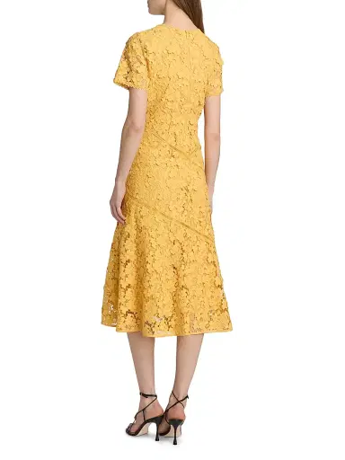 Elie Tahari Women's The Marci Lace Midi-Dress - Golden Hour | Thumbnail 5 Elie Tahari Women's The Marci Lace Midi-Dress - Golden Hour | Thumbnail 5