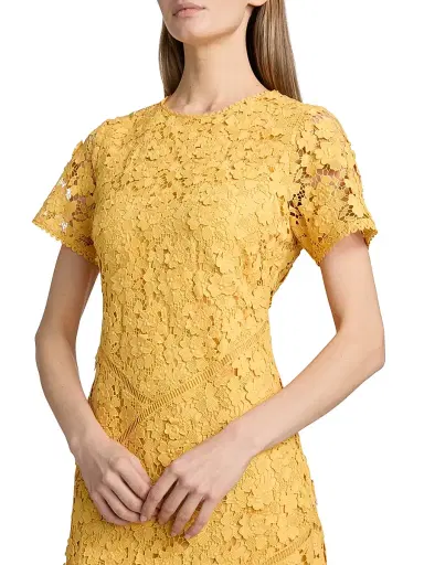 Elie Tahari Women's The Marci Lace Midi-Dress - Golden Hour | Thumbnail 6 Elie Tahari Women's The Marci Lace Midi-Dress - Golden Hour | Thumbnail 6