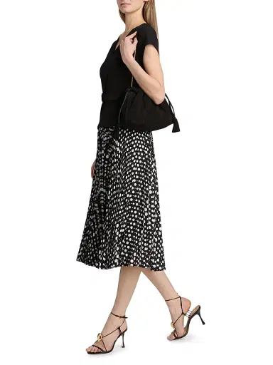 Elie Tahari Women's The Nina Polka Dot Combo Midi-Dress - Black And White | Thumbnail 2 Elie Tahari Women's The Nina Polka Dot Combo Midi-Dress - Black And White | Thumbnail 2