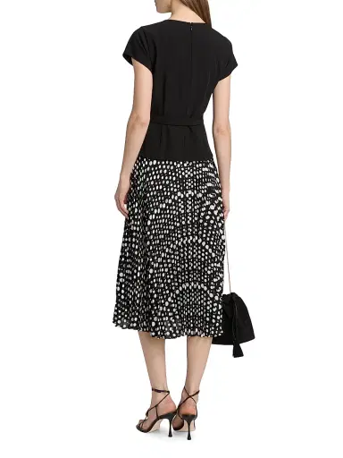 Elie Tahari Women's The Nina Polka Dot Combo Midi-Dress - Black And White | Thumbnail 5 Elie Tahari Women's The Nina Polka Dot Combo Midi-Dress - Black And White | Thumbnail 5