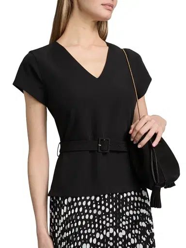 Elie Tahari Women's The Nina Polka Dot Combo Midi-Dress - Black And White | Thumbnail 6 Elie Tahari Women's The Nina Polka Dot Combo Midi-Dress - Black And White | Thumbnail 6