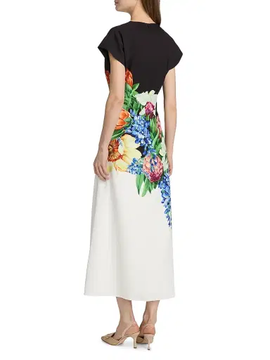 Elie Tahari Women's The Iris Spring Meadow Floral Midi-Dress - Spring Meadow | Thumbnail 5 Elie Tahari Women's The Iris Spring Meadow Floral Midi-Dress - Spring Meadow | Thumbnail 5