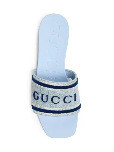 Gucci Women's Luna Logo Cotton Canvas Sandals - Sky Blue - Size 11 | Thumbnail 4 Gucci Women's Luna Logo Cotton Canvas Sandals - Sky Blue - Size 11 | Thumbnail 4