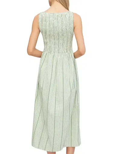 Hill House Home Women's The Cosima Nap Dress - Green Jacquard Stripe | Thumbnail 4 Hill House Home Women's The Cosima Nap Dress - Green Jacquard Stripe | Thumbnail 4