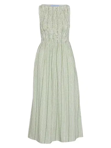 Hill House Home Women's The Cosima Nap Dress - Green Jacquard Stripe | Thumbnail 1 Hill House Home Women's The Cosima Nap Dress - Green Jacquard Stripe | Thumbnail 1