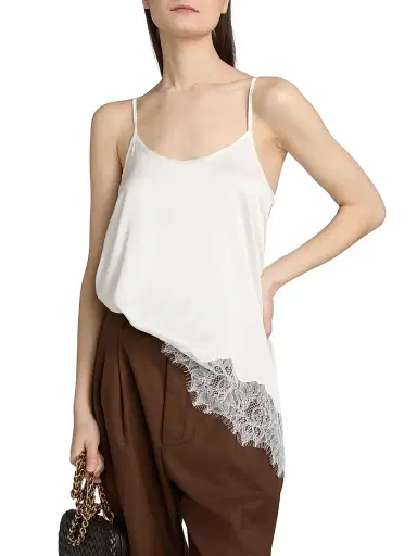 Staud Women's Chloe Silk Tank Top - Ivory - Size XL | Thumbnail 3 Staud Women's Chloe Silk Tank Top - Ivory - Size XL | Thumbnail 3