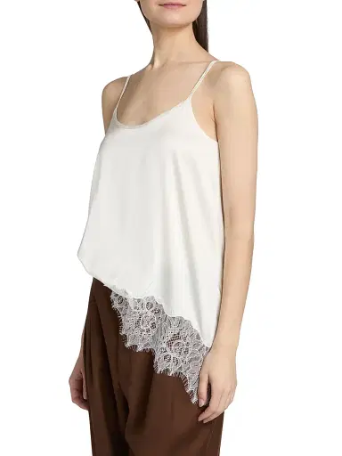 Staud Women's Chloe Silk Tank Top - Ivory - Size XL | Thumbnail 4 Staud Women's Chloe Silk Tank Top - Ivory - Size XL | Thumbnail 4