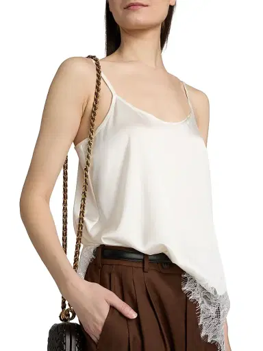 Staud Women's Chloe Silk Tank Top - Ivory - Size XL | Thumbnail 6 Staud Women's Chloe Silk Tank Top - Ivory - Size XL | Thumbnail 6