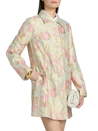 STAUD Women's Halton Floral Brocade Jacket - Botanica Aloe | Thumbnail 4 STAUD Women's Halton Floral Brocade Jacket - Botanica Aloe | Thumbnail 4