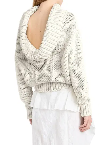 Proenza Schouler Women's Alexandra Ribbed Scoop-Back Sweater | Thumbnail 5 Proenza Schouler Women's Alexandra Ribbed Scoop-Back Sweater | Thumbnail 5