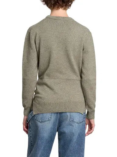 JW Anderson Women's Waist-Tie Wool-Cotton Crewneck Sweater - Sage | Thumbnail 5 JW Anderson Women's Waist-Tie Wool-Cotton Crewneck Sweater - Sage | Thumbnail 5