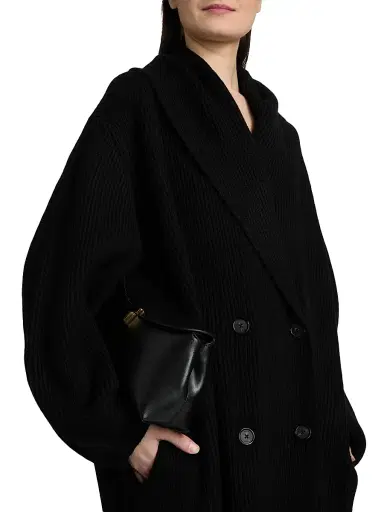 Toteme Women's Shawl Wool Cocoon Cardigan - Black | Thumbnail 6 Toteme Women's Shawl Wool Cocoon Cardigan - Black | Thumbnail 6