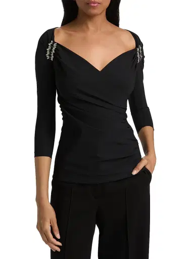 Chiara Boni La Petite Robe Women's Haras Embellished Blouse | Thumbnail 3 Chiara Boni La Petite Robe Women's Haras Embellished Blouse | Thumbnail 3