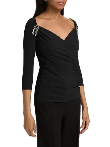Chiara Boni La Petite Robe Women's Haras Embellished Blouse | Thumbnail 4 Chiara Boni La Petite Robe Women's Haras Embellished Blouse | Thumbnail 4
