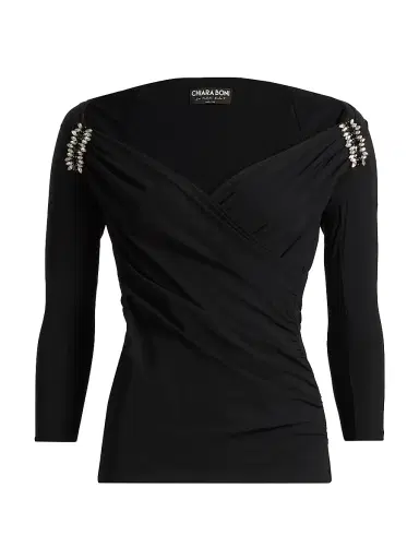 Chiara Boni La Petite Robe Women's Haras Embellished Blouse | Thumbnail 1 Chiara Boni La Petite Robe Women's Haras Embellished Blouse | Thumbnail 1