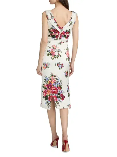 Dolce & Gabbana Women's Floral Bouquet Print Sheath Dress - Mazz Fiori F Bianco | Thumbnail 5 Dolce & Gabbana Women's Floral Bouquet Print Sheath Dress - Mazz Fiori F Bianco | Thumbnail 5