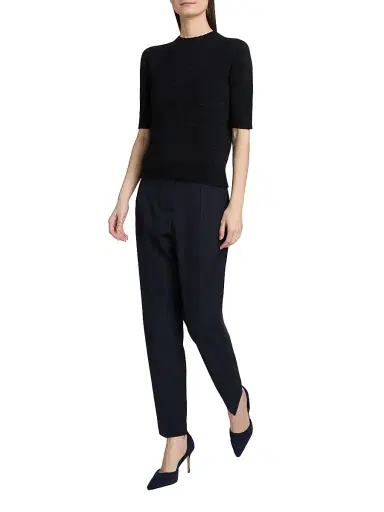 Fabiana Filippi Women's Platinum Short-Sleeve Sweater - Blu Notte - Size 0 | Thumbnail 2 Fabiana Filippi Women's Platinum Short-Sleeve Sweater - Blu Notte - Size 0 | Thumbnail 2