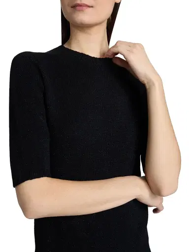 Fabiana Filippi Women's Platinum Short-Sleeve Sweater - Blu Notte - Size 0 | Thumbnail 6 Fabiana Filippi Women's Platinum Short-Sleeve Sweater - Blu Notte - Size 0 | Thumbnail 6