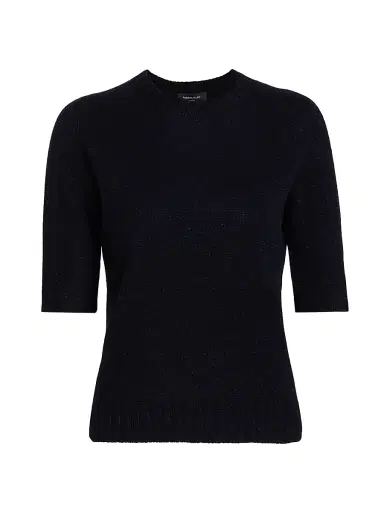 Fabiana Filippi Women's Platinum Short-Sleeve Sweater - Blu Notte - Size 0 | Thumbnail 1 Fabiana Filippi Women's Platinum Short-Sleeve Sweater - Blu Notte - Size 0 | Thumbnail 1