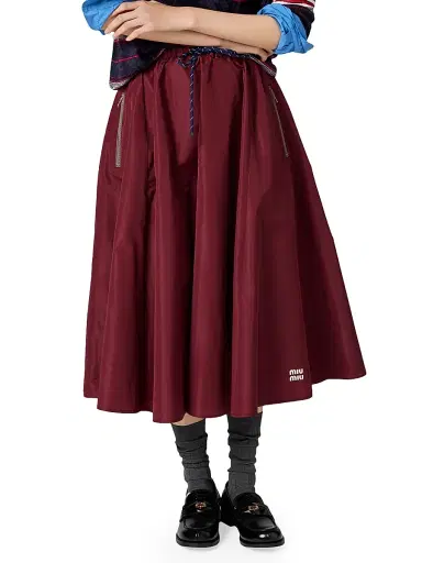 Miu Miu Women's Technical Fabric Skirt - Dark Red - Size 0 | Thumbnail 2 Miu Miu Women's Technical Fabric Skirt - Dark Red - Size 0 | Thumbnail 2