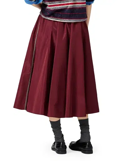 Miu Miu Women's Technical Fabric Skirt - Dark Red - Size 0 | Thumbnail 3 Miu Miu Women's Technical Fabric Skirt - Dark Red - Size 0 | Thumbnail 3