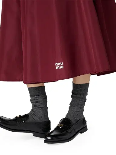 Miu Miu Women's Technical Fabric Skirt - Dark Red - Size 0 | Thumbnail 4 Miu Miu Women's Technical Fabric Skirt - Dark Red - Size 0 | Thumbnail 4