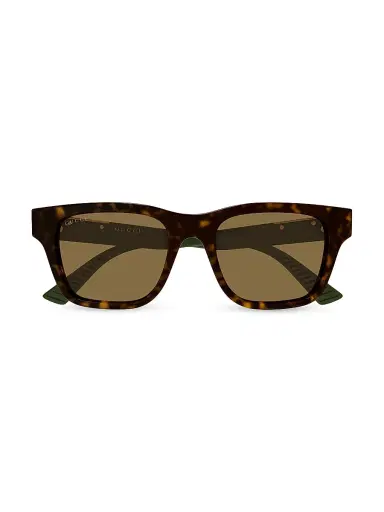 Gucci Men's Subtle Web Sporty 52MM Square Sunglasses - Green Brown | Thumbnail 2 Gucci Men's Subtle Web Sporty 52MM Square Sunglasses - Green Brown | Thumbnail 2