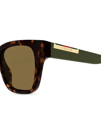 Gucci Men's Subtle Web Sporty 52MM Square Sunglasses - Green Brown | Thumbnail 3 Gucci Men's Subtle Web Sporty 52MM Square Sunglasses - Green Brown | Thumbnail 3