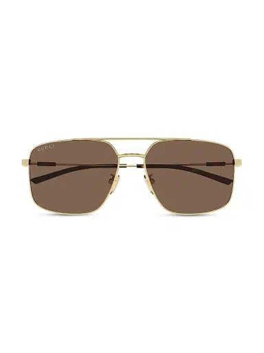 Gucci Men's Light Details 59MM Square Sunglasses - Gold Brown | Thumbnail 2 Gucci Men's Light Details 59MM Square Sunglasses - Gold Brown | Thumbnail 2