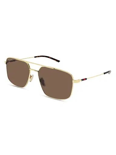 Gucci Men's Light Details 59MM Square Sunglasses - Gold Brown | Thumbnail 1 Gucci Men's Light Details 59MM Square Sunglasses - Gold Brown | Thumbnail 1