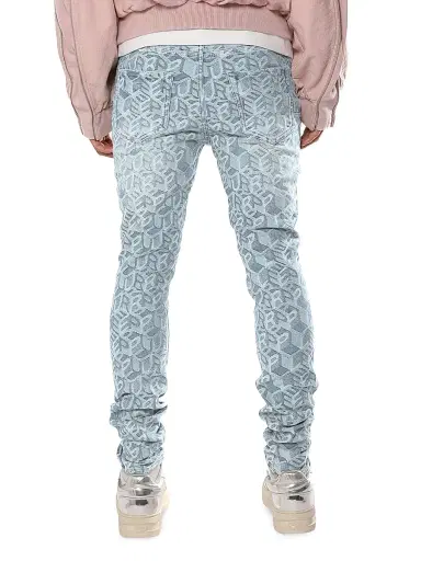 Purple Brand Men's Monogrammed Denim Mid-Rise Skinny Jeans - Light Indigo - Size 40 | Thumbnail 2 Purple Brand Men's Monogrammed Denim Mid-Rise Skinny Jeans - Light Indigo - Size 40 | Thumbnail 2