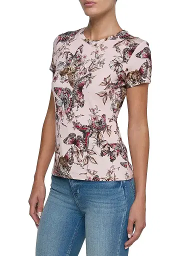 L'AGENCE Women's Ressi Butterfly Jungle T-Shirt - Nectar Pink Multi | Thumbnail 4 L'AGENCE Women's Ressi Butterfly Jungle T-Shirt - Nectar Pink Multi | Thumbnail 4