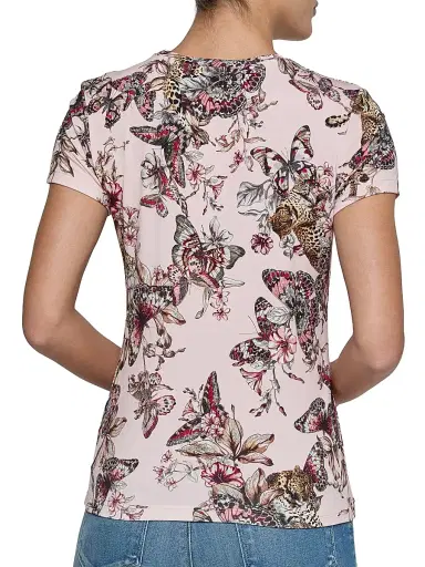L'AGENCE Women's Ressi Butterfly Jungle T-Shirt - Nectar Pink Multi | Thumbnail 5 L'AGENCE Women's Ressi Butterfly Jungle T-Shirt - Nectar Pink Multi | Thumbnail 5