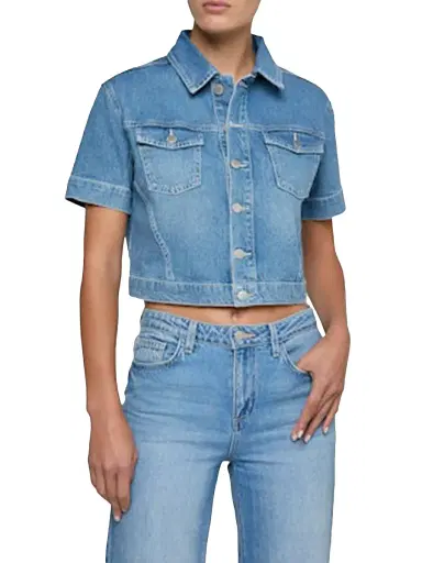 L'Agence Women's Kirstie Jean Crop Shirt Jacket - Calabasas - Size XL | Thumbnail 3 L'Agence Women's Kirstie Jean Crop Shirt Jacket - Calabasas - Size XL | Thumbnail 3