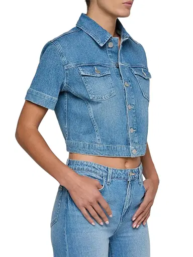 L'Agence Women's Kirstie Jean Crop Shirt Jacket - Calabasas - Size XL | Thumbnail 4 L'Agence Women's Kirstie Jean Crop Shirt Jacket - Calabasas - Size XL | Thumbnail 4