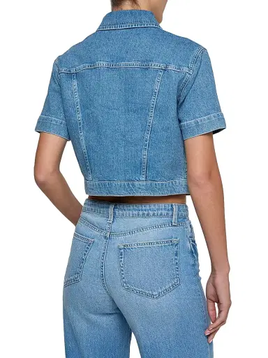 L'Agence Women's Kirstie Jean Crop Shirt Jacket - Calabasas - Size XL | Thumbnail 5 L'Agence Women's Kirstie Jean Crop Shirt Jacket - Calabasas - Size XL | Thumbnail 5