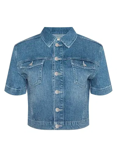 L'Agence Women's Kirstie Jean Crop Shirt Jacket - Calabasas - Size XL | Thumbnail 1 L'Agence Women's Kirstie Jean Crop Shirt Jacket - Calabasas - Size XL | Thumbnail 1