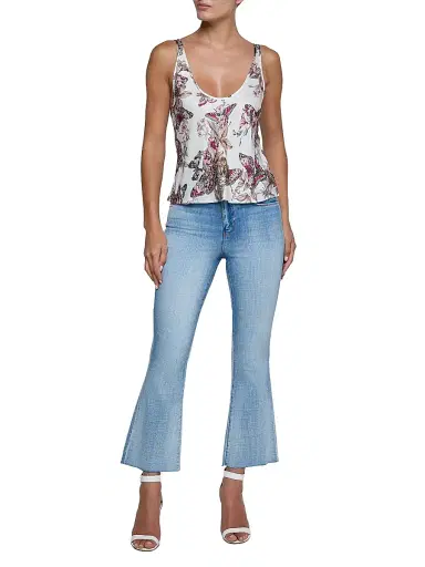 L'AGENCE Women's Eddie Butterfly Jungle Tank - White Multi Butterfly Jungle | Thumbnail 2 L'AGENCE Women's Eddie Butterfly Jungle Tank - White Multi Butterfly Jungle | Thumbnail 2