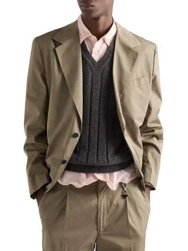 Prada Men's Cashmere V-Neck Vest Sweater - Grey | Thumbnail 4 Prada Men's Cashmere V-Neck Vest Sweater - Grey | Thumbnail 4