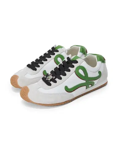 LOEWE Women's x Louis Wain Ballet Runner 2.0 Low-Top Leather Sneakers - White Grass Green Dark Orange | Thumbnail 2 LOEWE Women's x Louis Wain Ballet Runner 2.0 Low-Top Leather Sneakers - White Grass Green Dark Orange | Thumbnail 2