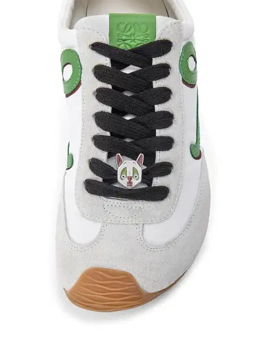 LOEWE Women's x Louis Wain Ballet Runner 2.0 Low-Top Leather Sneakers - White Grass Green Dark Orange | Thumbnail 4 LOEWE Women's x Louis Wain Ballet Runner 2.0 Low-Top Leather Sneakers - White Grass Green Dark Orange | Thumbnail 4