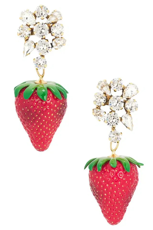Bo Fraise Avec Stras Earrings Bo Fraise Avec Stras Earrings