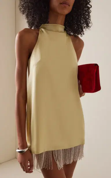 SEV Daniella Fringed Satin Mini Dress | Thumbnail 3 SEV Daniella Fringed Satin Mini Dress | Thumbnail 3